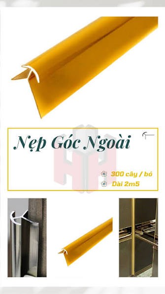 Nẹp góc ngoài vàng 2m5