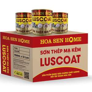 Sơn thép mạ kẽm LUSCOAT VNRON 1TP xingfa xám đậm 2.6L